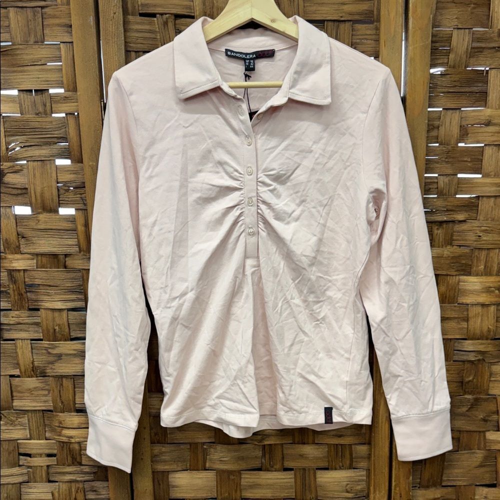 Brand New Bandolera Light Pink Long Sleeve Polo